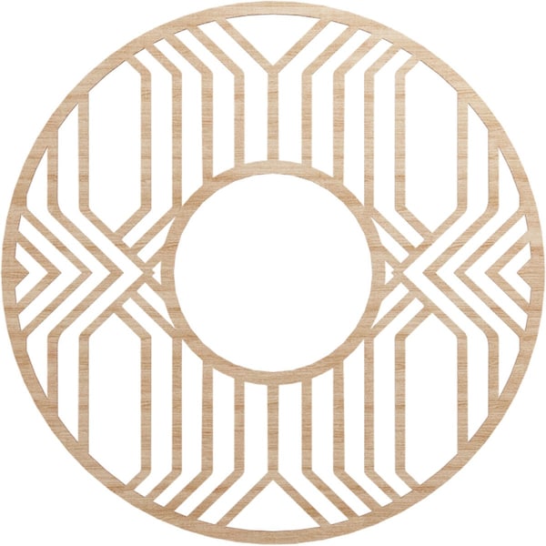 Ekena Millwork Empire Wood Fretwork Pierced Ceiling Medallion, Alder, 40"OD x 14 5/8"ID x 3/8"T CMWP40X40X0375EPAL - main